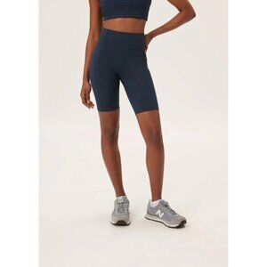 Girlfriend Collective Women's High Rise Bike Short Midnight Navy Blue Size XS